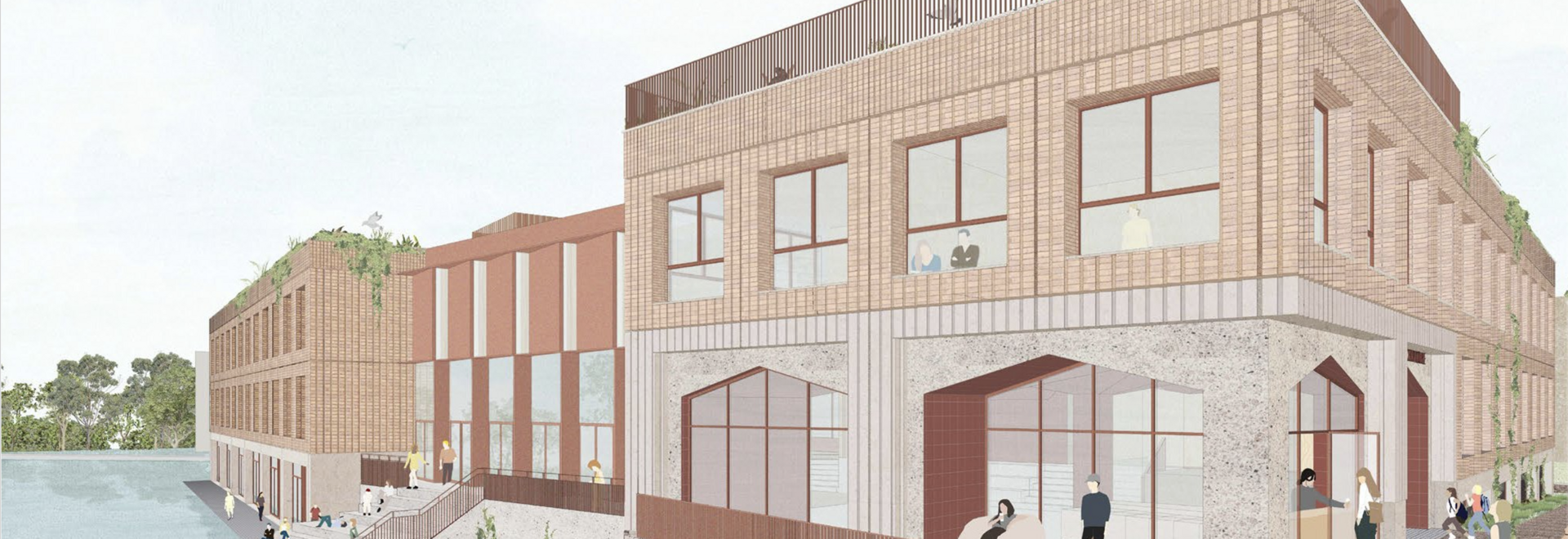 Xplore nieuwbouw vanaf brug Elzenhagensingel