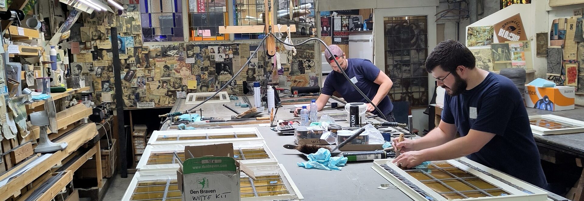 glas in lood bij restaurateur